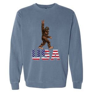 Bigfoot Usa Patriotic For Sasquatch Rock On Garment-Dyed Sweatshirt