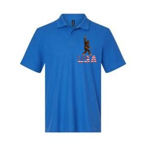 Bigfoot Usa Patriotic For Sasquatch Rock On Softstyle Adult Sport Polo