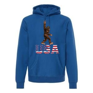 Bigfoot Usa Patriotic For Sasquatch Rock On Premium Hoodie