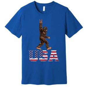 Bigfoot Usa Patriotic For Sasquatch Rock On Premium T-Shirt