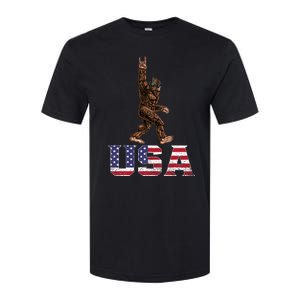 Bigfoot Usa Patriotic For Sasquatch Rock On Softstyle CVC T-Shirt