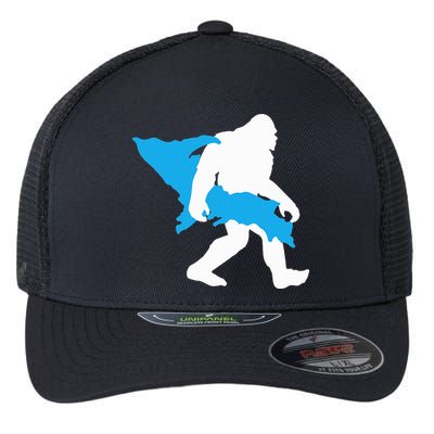 Bigfoot Upper Peninsula Funny Sasquatch Up Mi Flexfit Unipanel Trucker Cap