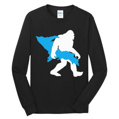 Bigfoot Upper Peninsula Funny Sasquatch Up Mi Tall Long Sleeve T-Shirt