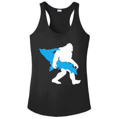 Bigfoot Upper Peninsula Funny Sasquatch Up Mi Ladies PosiCharge Competitor Racerback Tank
