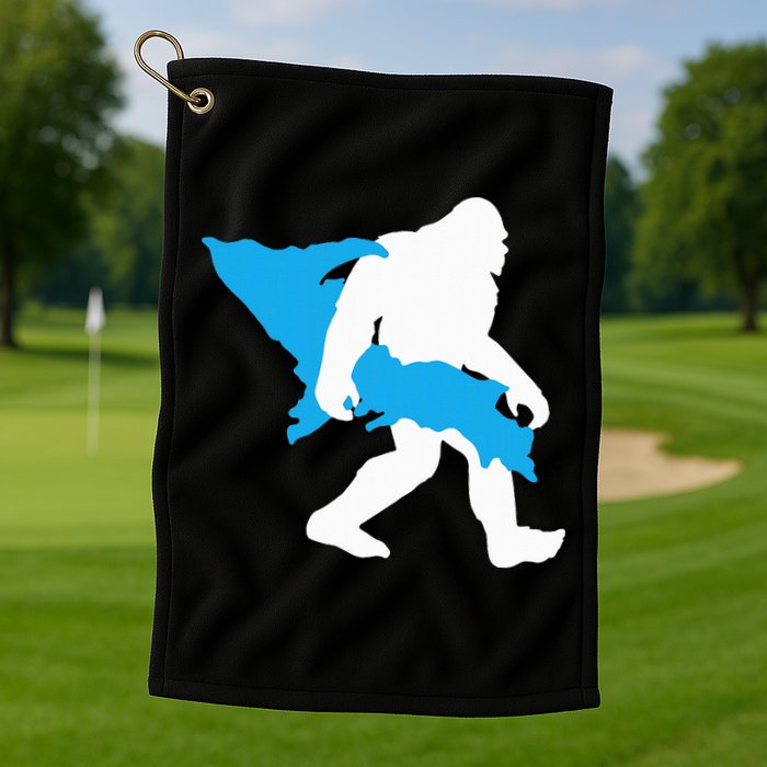 Bigfoot Upper Peninsula Funny Sasquatch Up Mi Golf Towel