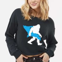 Bigfoot Upper Peninsula Funny Sasquatch Up Mi Cropped Pullover Crew