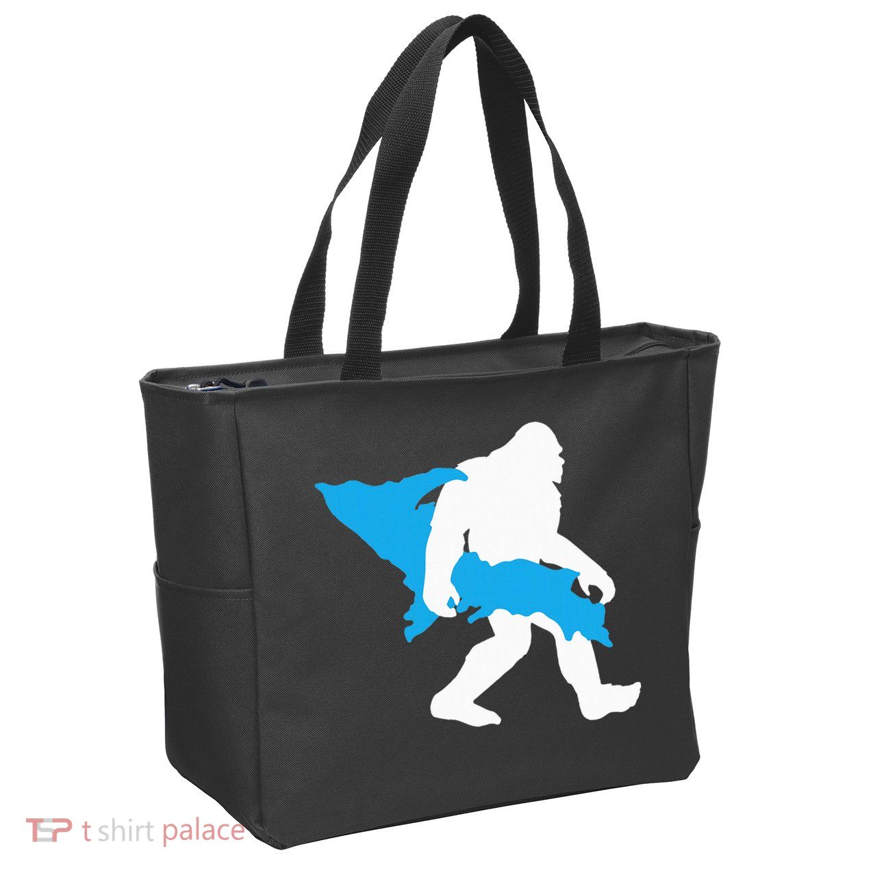 Bigfoot Upper Peninsula Funny Sasquatch Up Mi Zip Tote Bag