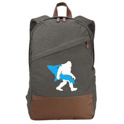 Bigfoot Upper Peninsula Funny Sasquatch Up Mi Cotton Canvas Backpack