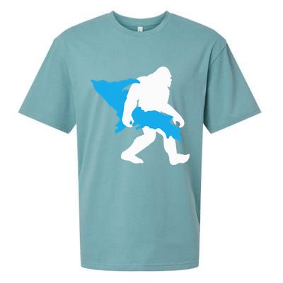 Bigfoot Upper Peninsula Funny Sasquatch Up Mi Sueded Cloud Jersey T-Shirt