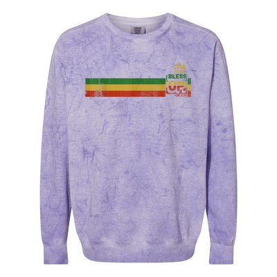 Bless UP Rasta Jamaica Roots Rock Reggae Colorblast Crewneck Sweatshirt