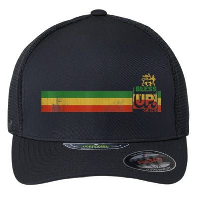 Bless UP Rasta Jamaica Roots Rock Reggae Flexfit Unipanel Trucker Cap