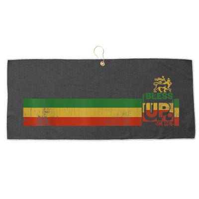 Bless UP Rasta Jamaica Roots Rock Reggae Large Microfiber Waffle Golf Towel