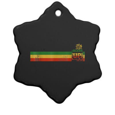 Bless UP Rasta Jamaica Roots Rock Reggae Ceramic Star Ornament