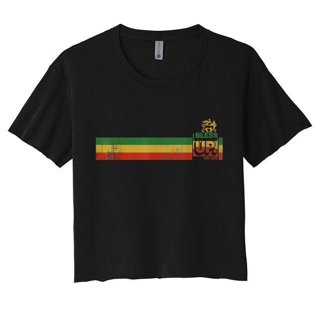 Bless UP Rasta Jamaica Roots Rock Reggae Crop Top
