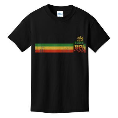 Bless UP Rasta Jamaica Roots Rock Reggae Kids T-Shirt