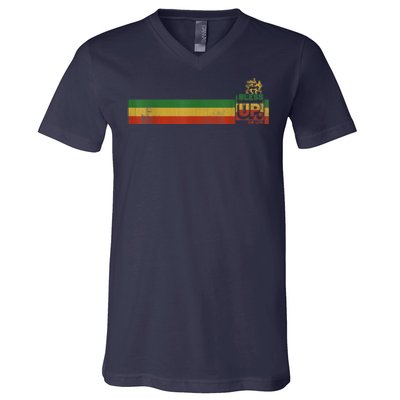 Bless UP Rasta Jamaica Roots Rock Reggae V-Neck T-Shirt