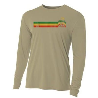 Bless UP Rasta Jamaica Roots Rock Reggae Cooling Performance Long Sleeve Crew