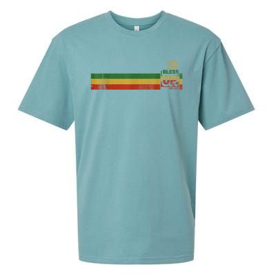 Bless UP Rasta Jamaica Roots Rock Reggae Sueded Cloud Jersey T-Shirt