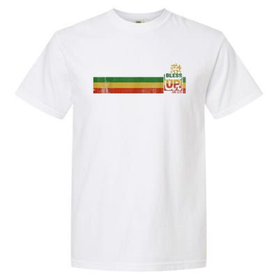 Bless UP Rasta Jamaica Roots Rock Reggae Garment-Dyed Heavyweight T-Shirt