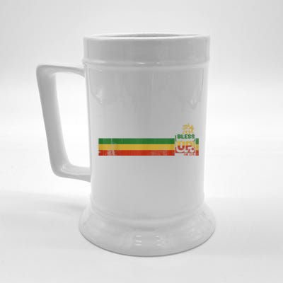 Bless UP Rasta Jamaica Roots Rock Reggae Beer Stein