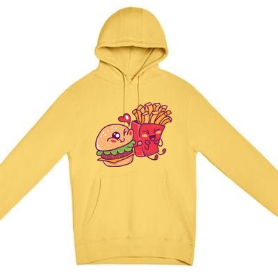 Burger Loves Fries Premium Pullover Hoodie