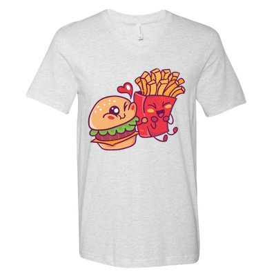 Burger Loves Fries V-Neck T-Shirt