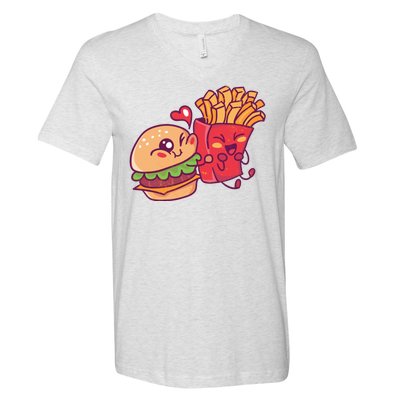 Burger Loves Fries V-Neck T-Shirt