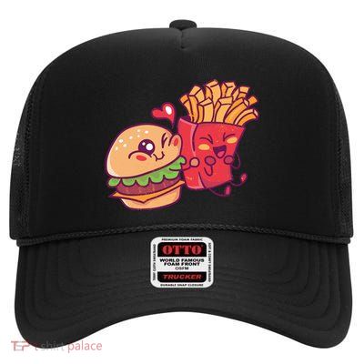Burger Loves Fries High Crown Mesh Back Trucker Hat