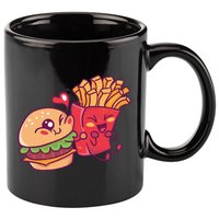 Burger Loves Fries 11oz C Handle Ceramic Mug
