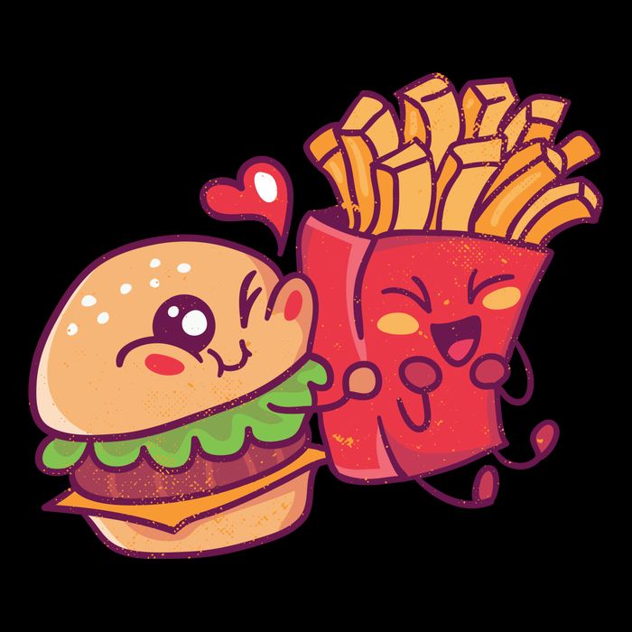 Burger Loves Fries Flatbill Hat