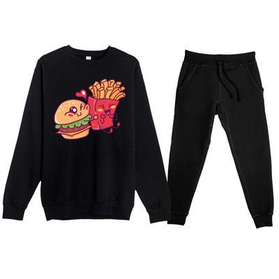 Burger Loves Fries Premium Crewneck Sweatsuit Set