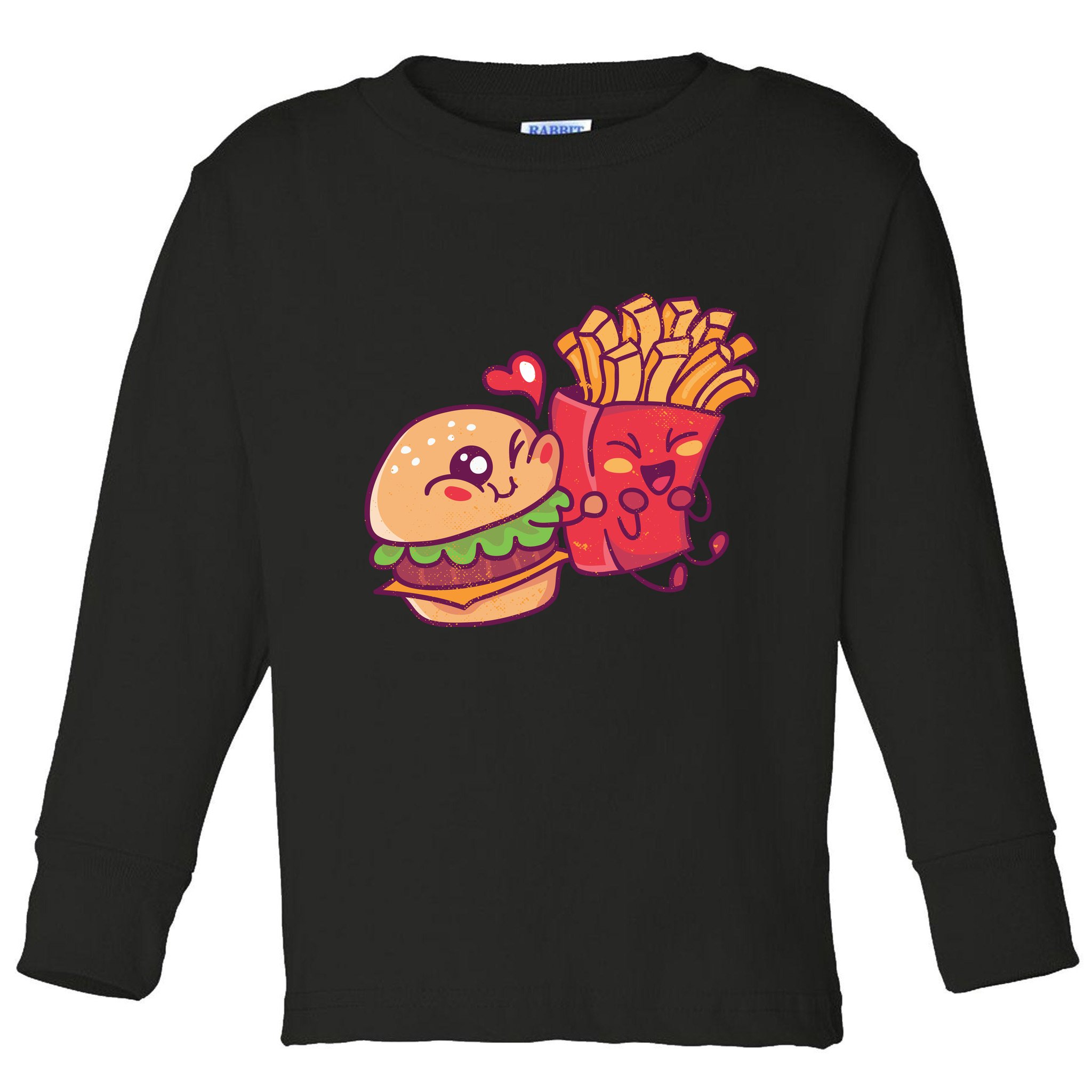 Burger Loves Fries Toddler Long Sleeve Shirt