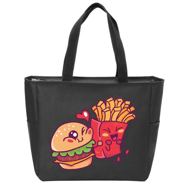 Burger Loves Fries Zip Tote Bag
