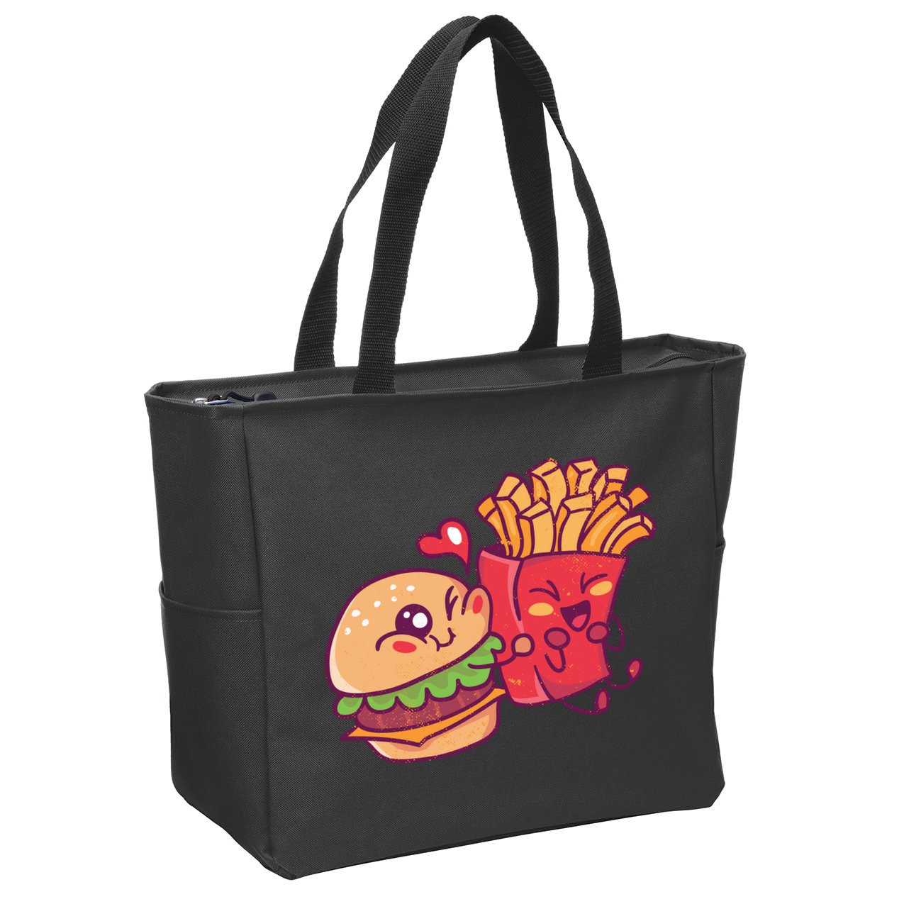 Burger Loves Fries Zip Tote Bag