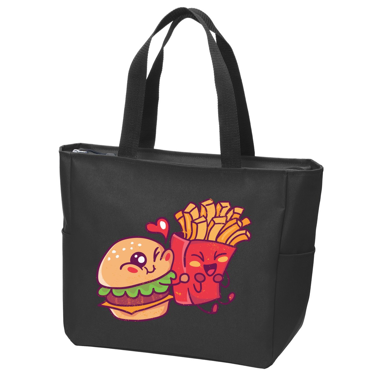 Burger Loves Fries Zip Tote Bag