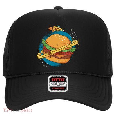 Burger Planet High Crown Mesh Back Trucker Hat