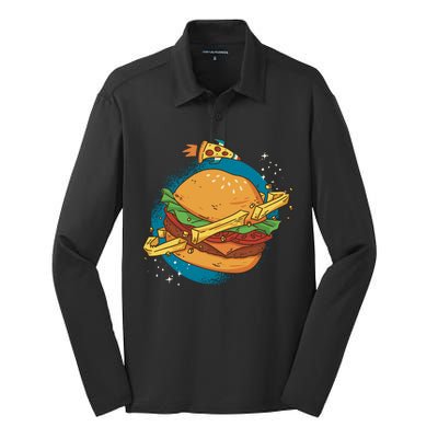 Burger Planet Silk Touch Performance Long Sleeve Polo