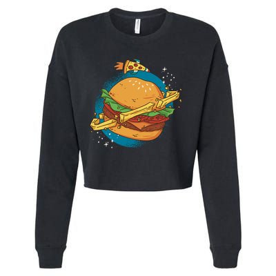 Burger Planet Cropped Pullover Crew
