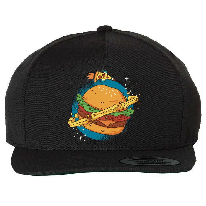 Burger Planet Wool Snapback Cap
