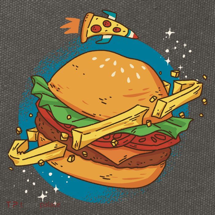 Burger Planet Cotton Canvas Backpack