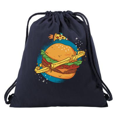 Burger Planet Drawstring Bag