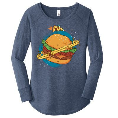 Burger Planet Women's Perfect Tri Tunic Long Sleeve Shirt