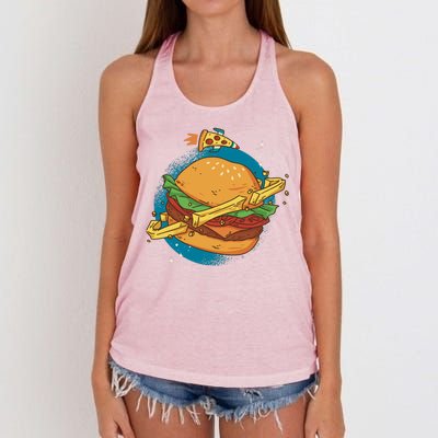 Burger Planet Women's Knotted Racerback Tank