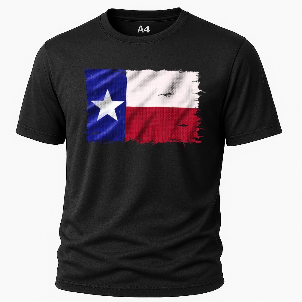 Burlap Vintage Texas Flag Cooling Performance Crew T-Shirt