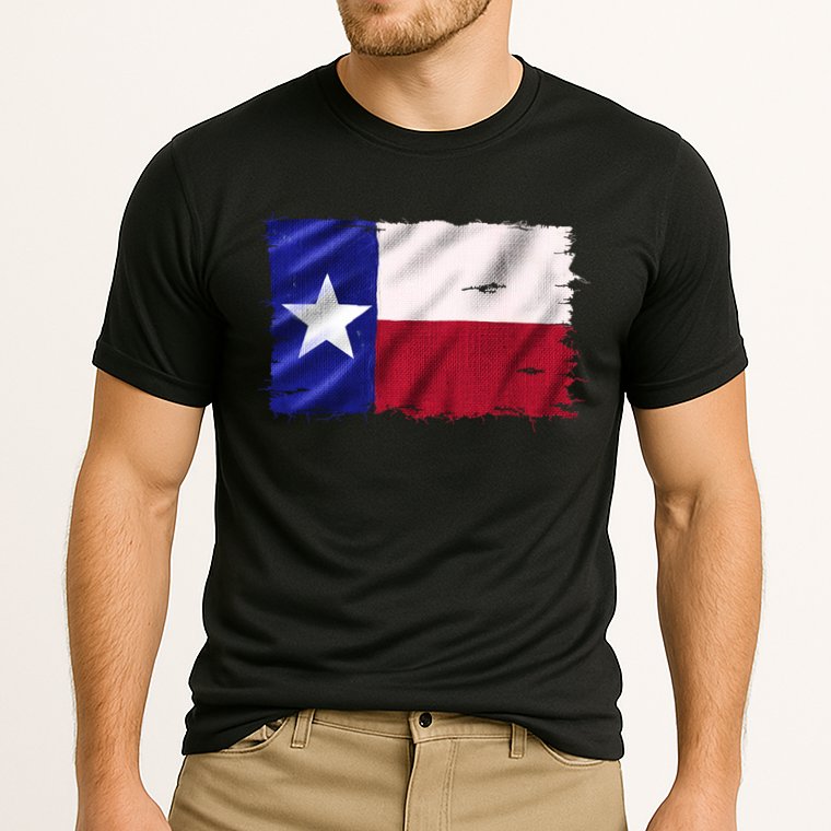 Burlap Vintage Texas Flag Cooling Performance Crew T-Shirt