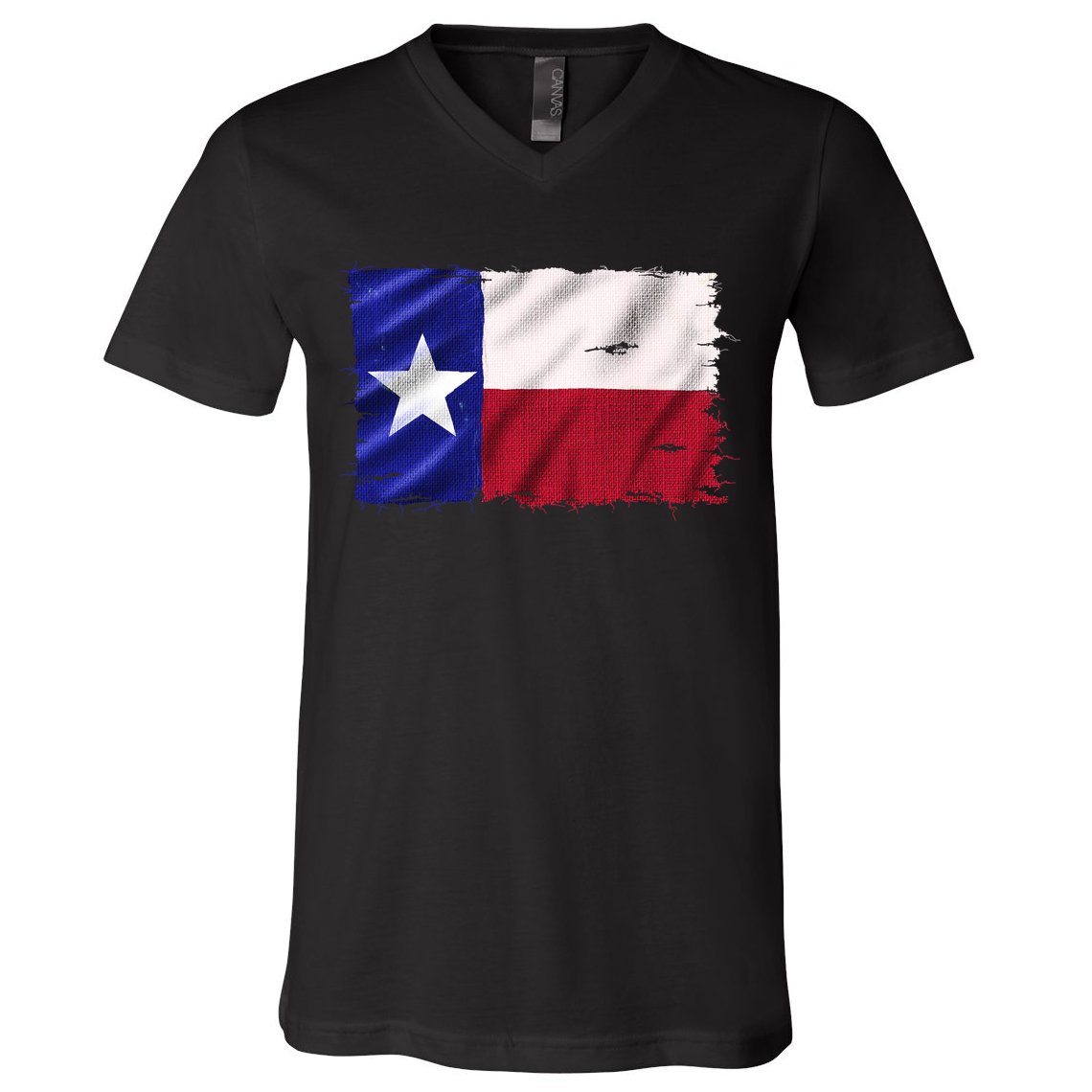 Burlap Vintage Texas Flag V-Neck T-Shirt