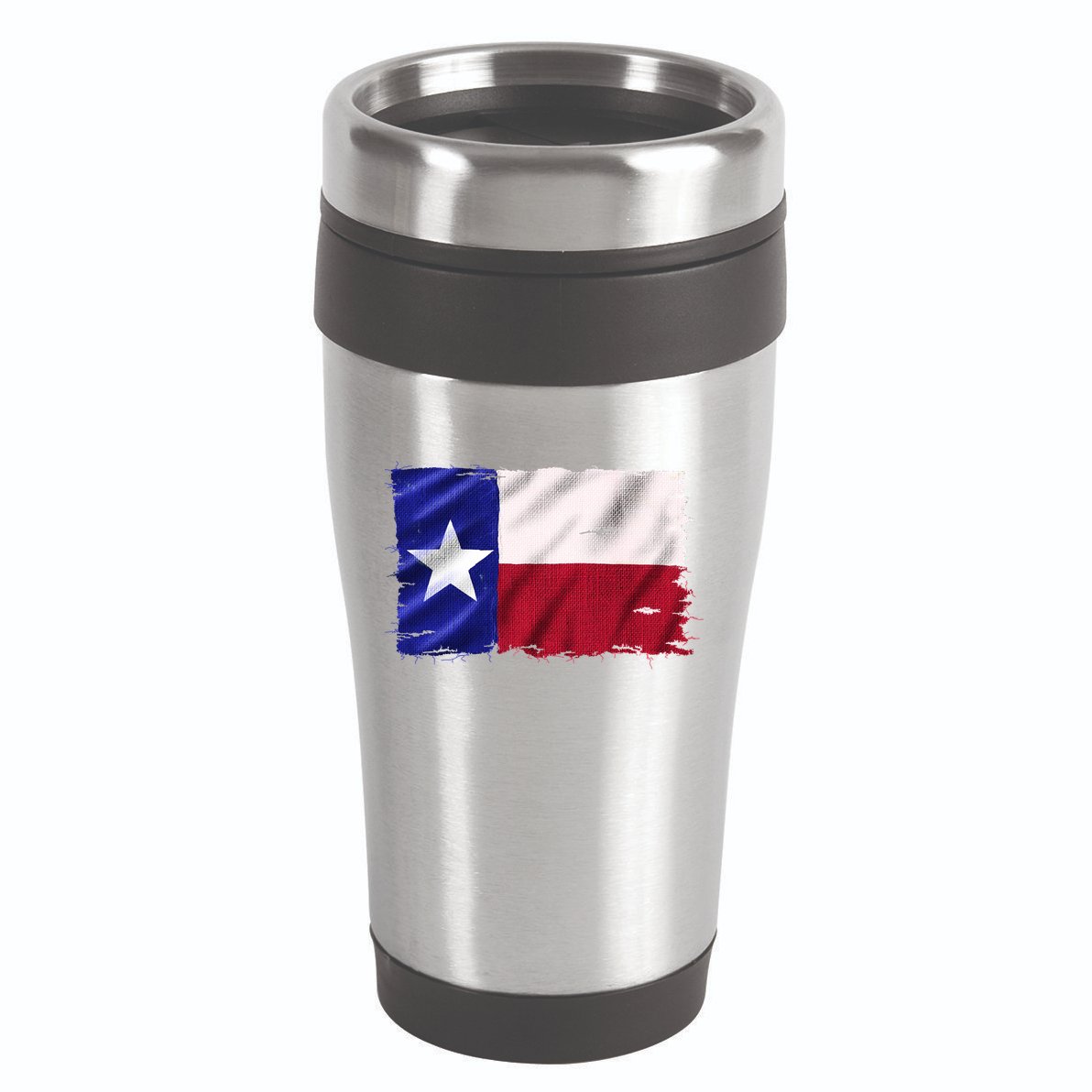 Burlap Vintage Texas Flag 16oz Travel Tumbler