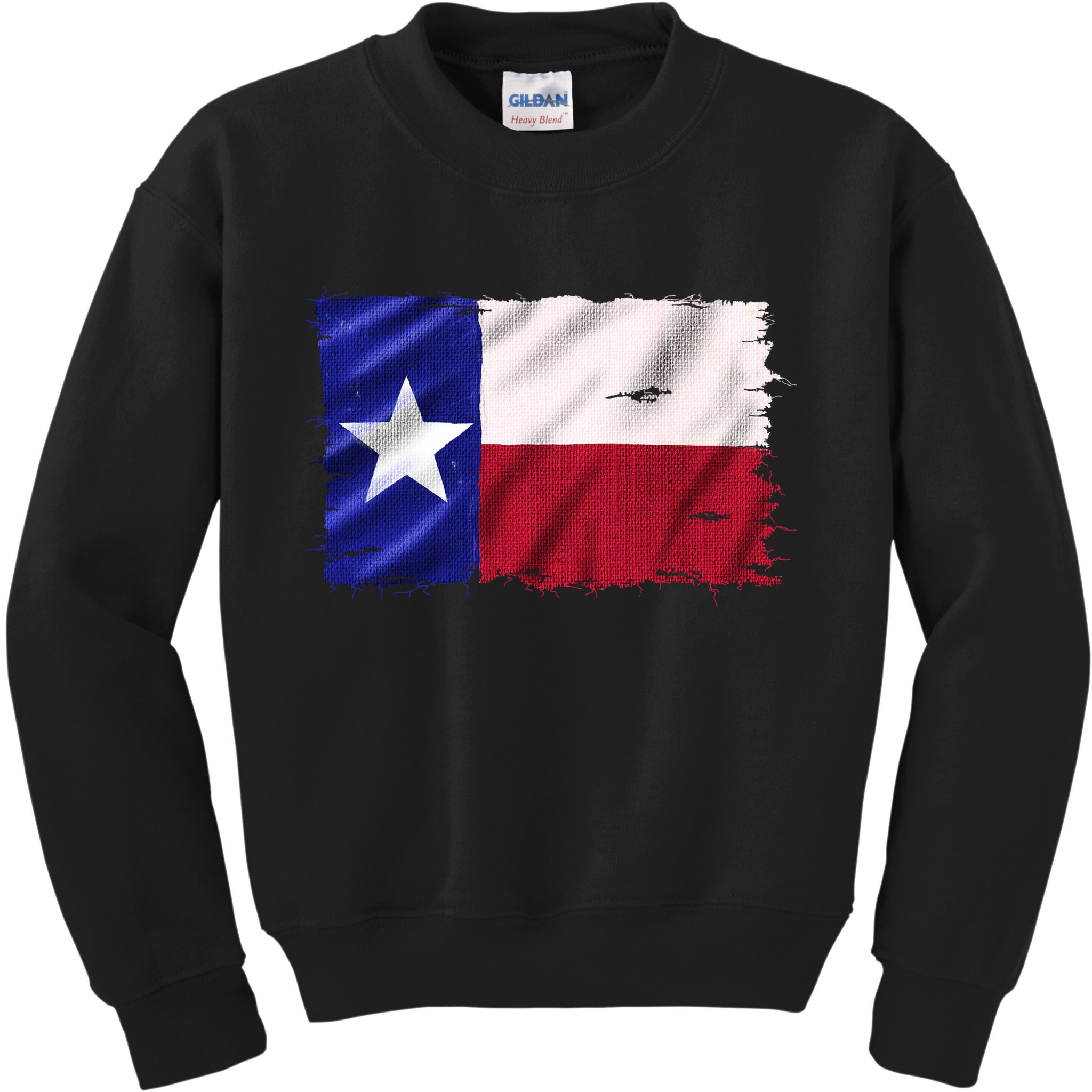 Burlap Vintage Texas Flag Kids Sweatshirt