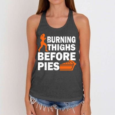 Burning Thighs For Christmas Pies Women's Knotted Racerback Tank