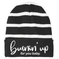 Burning Up For You Baby  Striped Beanie with Solid Band